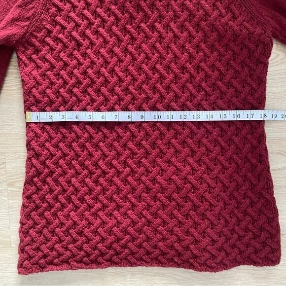 Ireland's Eye Wool Cashmere Cable Knit Sweater Red Size M/L - Picture 11 of 16